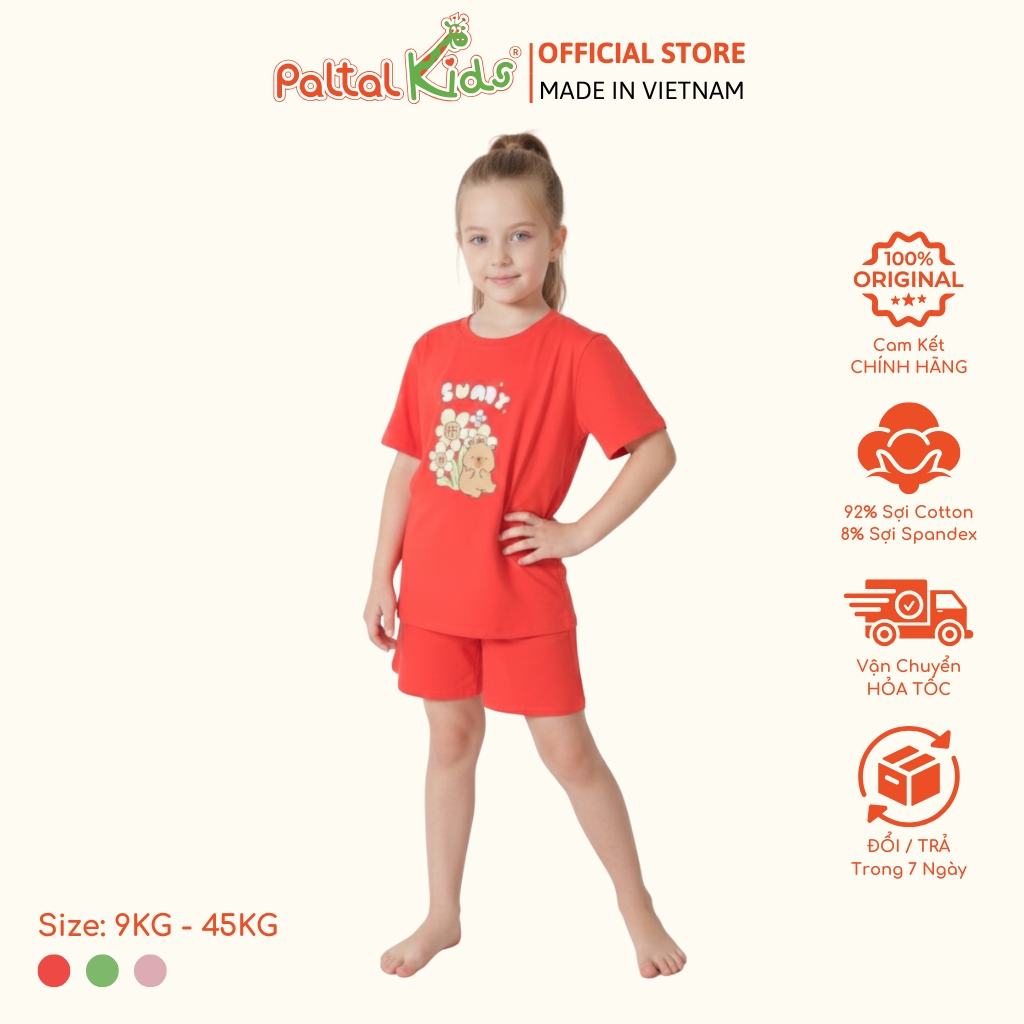 Đồ Bộ Đùi Form Rộng Hình In Capybara Cotton Mỹ Bé Gái Cao Cấp - 025 2159