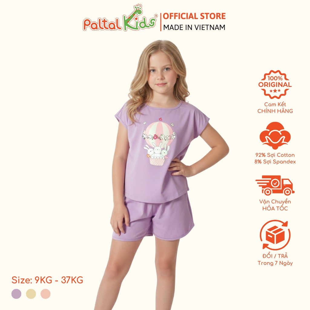 BST Mùa Hạ - Bộ Đùi Tay Ngắn Cotton Mỹ Bé Gái Cao Cấp - 025 2155