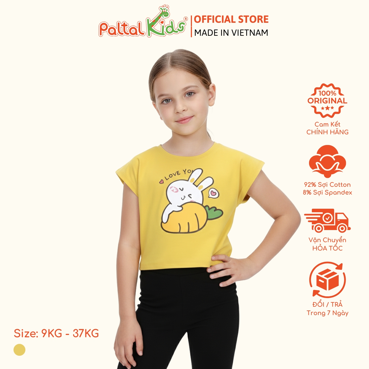 Áo Croptop Cotton Mỹ Bé Gái Cao Cấp - 020 1373