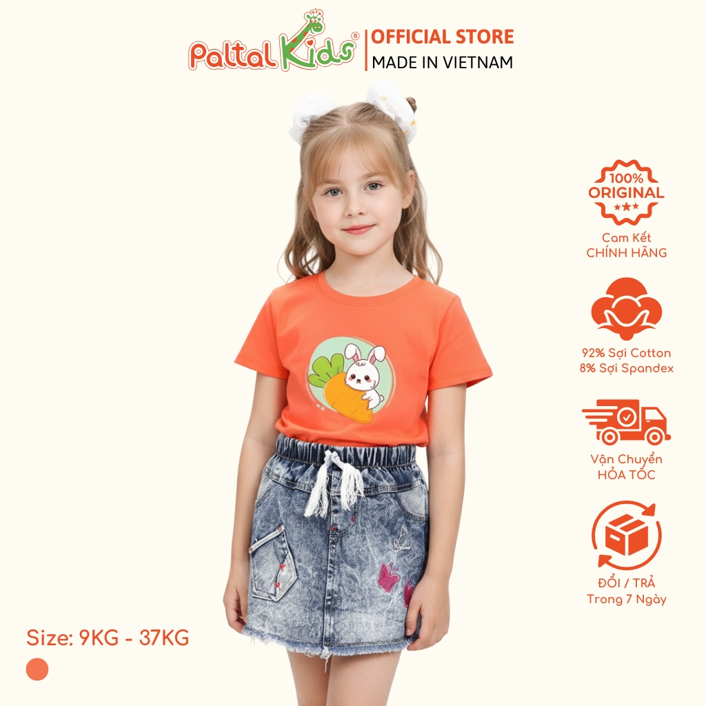 Áo Thun Cotton Mỹ Bé Gái Cao Cấp - 020 1367