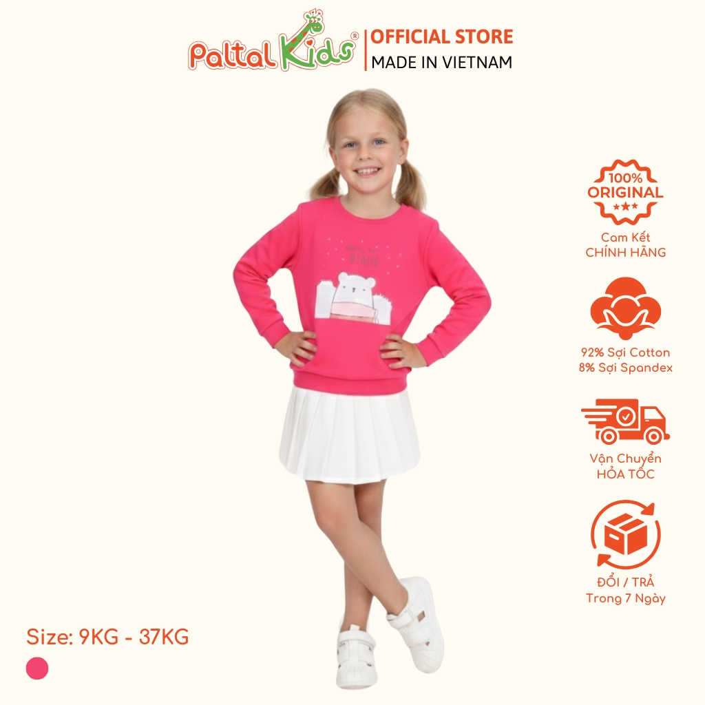 Áo Sweater Cotton Borib Bé Gái Cao Cấp - 020 1377