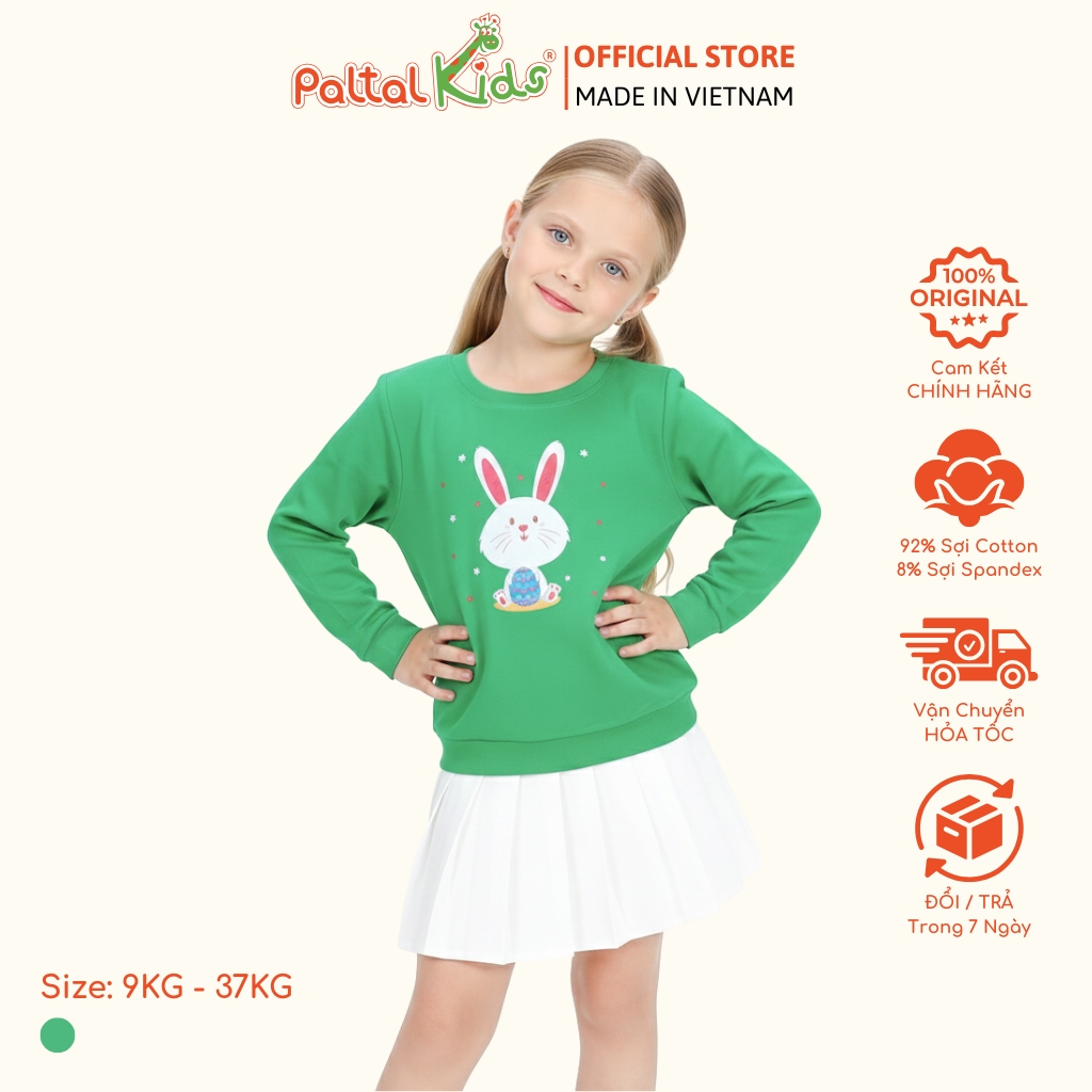 Áo Sweater Cotton Borib Bé Gái Cao Cấp - 020 1378