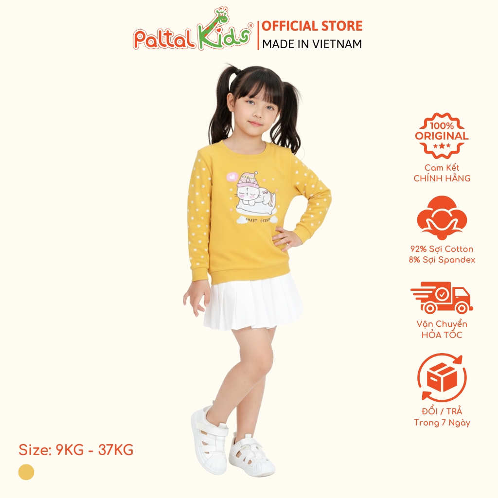 Áo Sweater Cotton Borib Bé Gái Cao Cấp - 020 1379