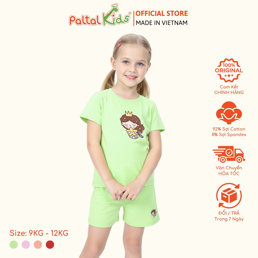 Đồ Bộ Đùi Cơ Bản Cotton Mỹ Bé Gái Cao Cấp - 025 5159 - Size 9