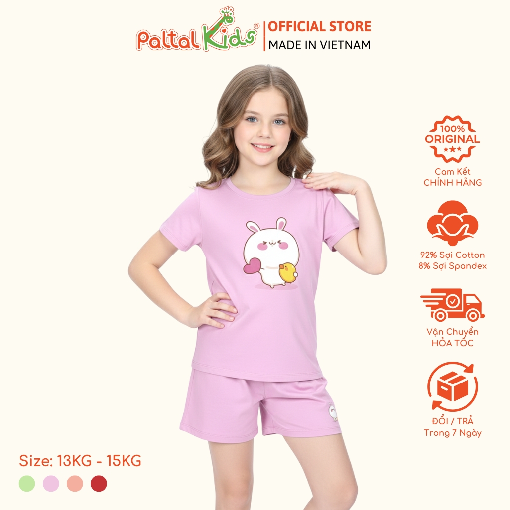 Đồ Bộ Đùi Cơ Bản Cotton Mỹ Bé Gái Cao Cấp - 025 2017 - Size 10