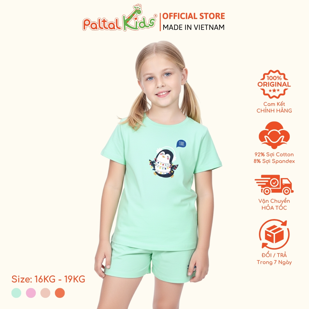 Đồ Bộ Đùi Cơ Bản Cotton Mỹ Bé Gái Cao Cấp - 025 5161 - Size 11