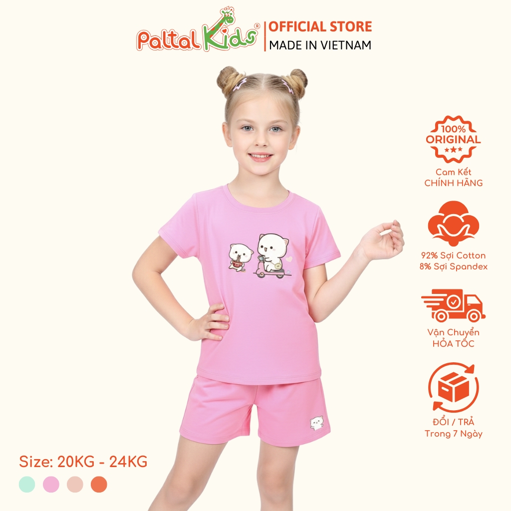 Đồ Bộ Đùi Cơ Bản Cotton Mỹ Bé Gái Cao Cấp - 025 2019 - Size 12