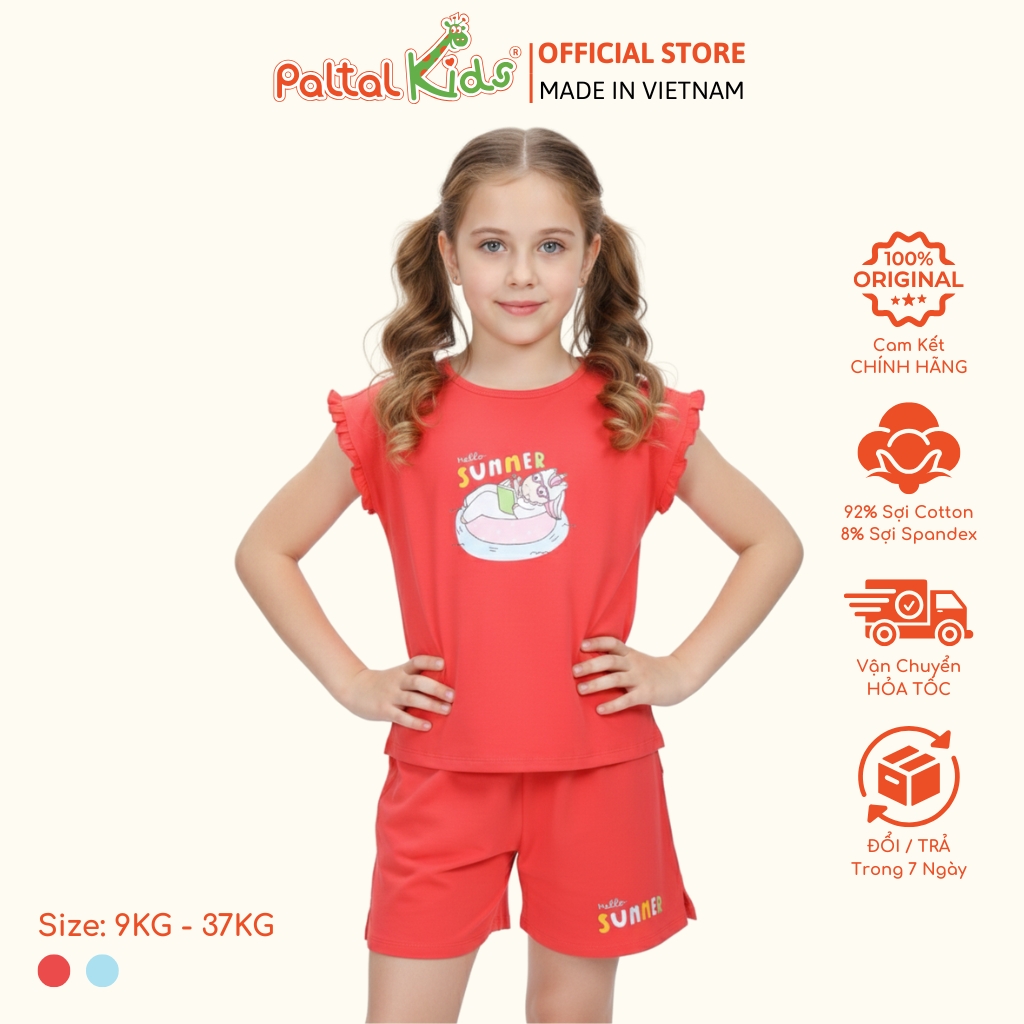 BST Mùa Hạ - Bộ Đùi Tay Ngắn Cotton Mỹ Bé Gái Cao Cấp - 025 5155