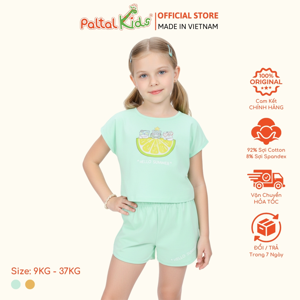 BST Mùa Hạ - Bộ Đùi Tay Ngắn Cotton Mỹ Bé Gái Cao Cấp - 025 5158