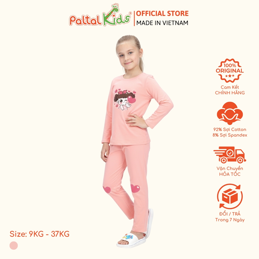 BST Mùa Đông - Đồ Bộ Tay Dài Cotton Mỹ Bé Gái Cao Cấp - 023 6027