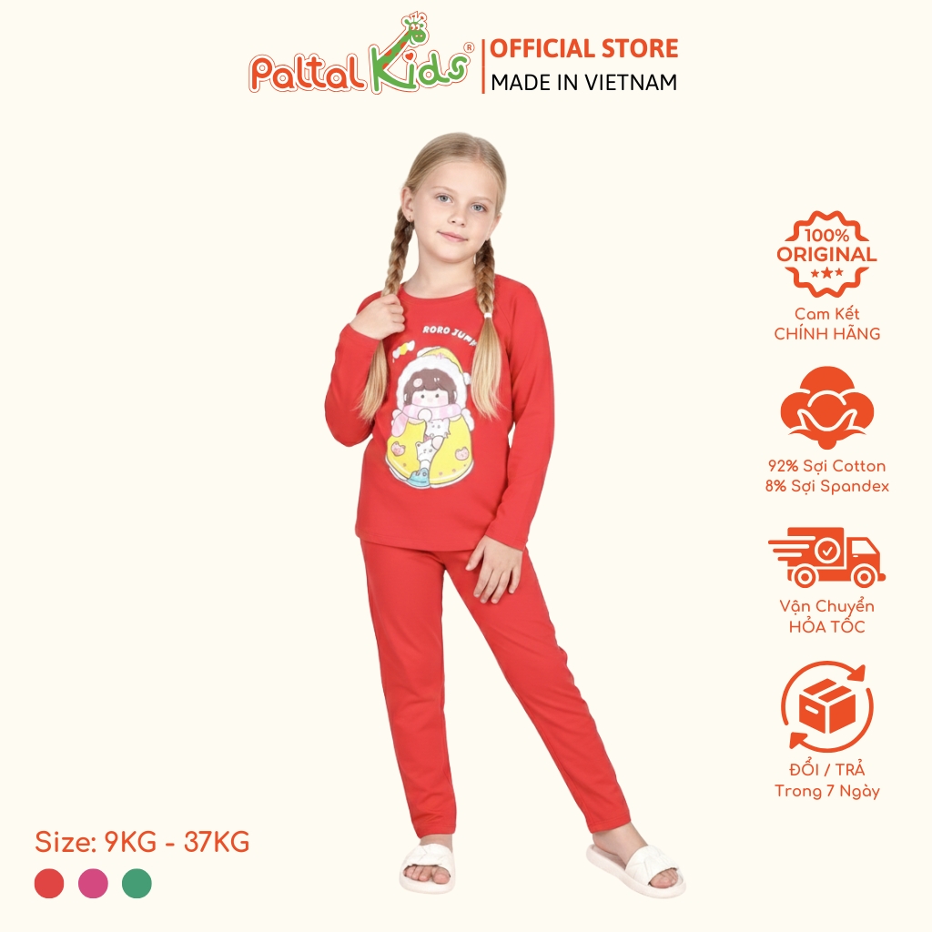 BST Mùa Đông - Đồ Bộ Tay Dài Cotton Mỹ Bé Gái Cao Cấp - 023 6021