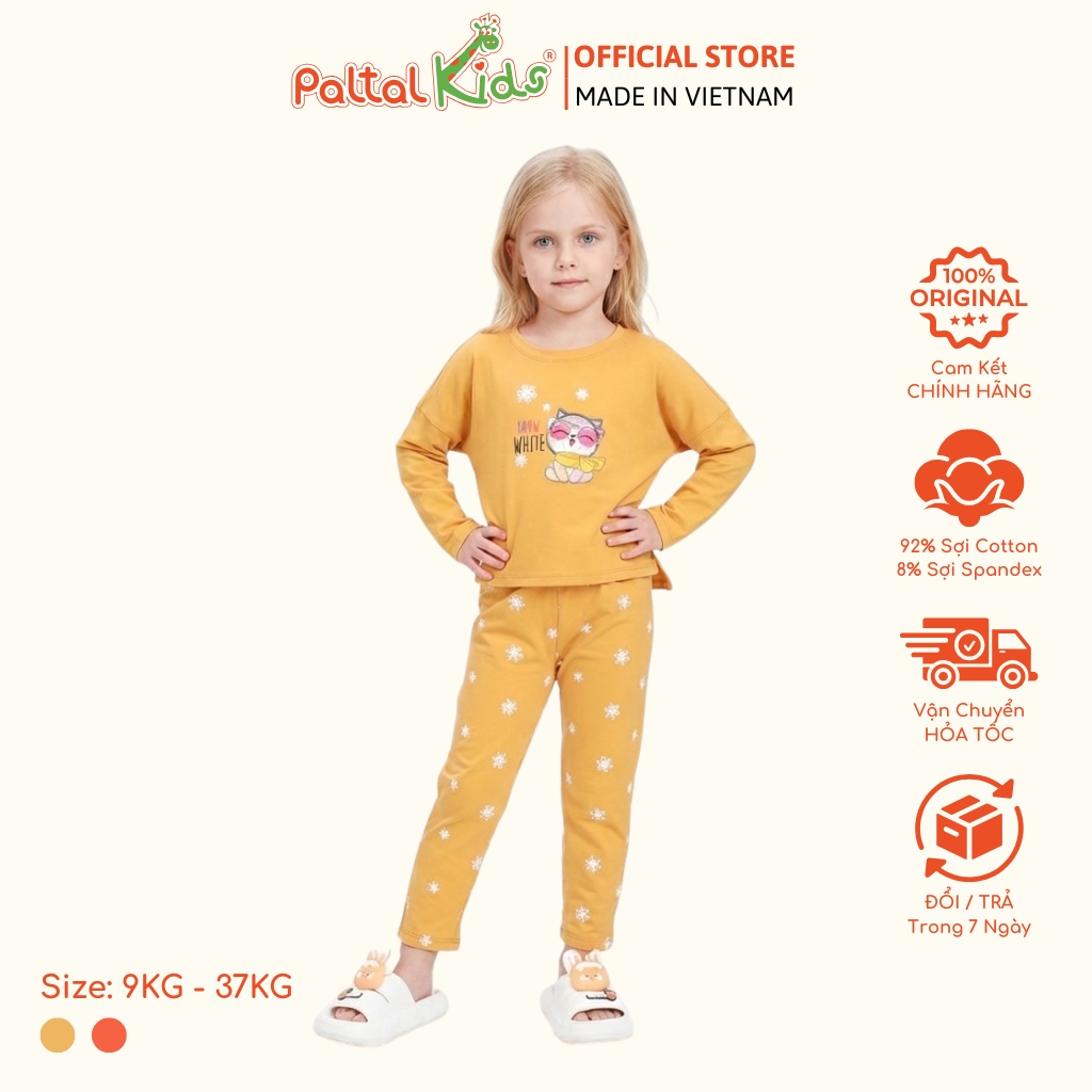 BST Mùa Đông - Đồ Bộ Tay Dài Cotton Mỹ Bé Gái Cao Cấp - 023 6020