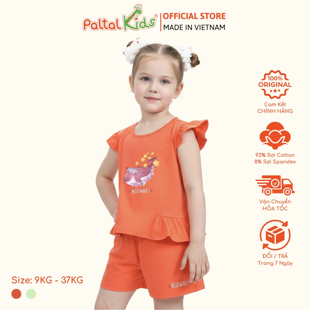 BST Mùa Hạ - Bộ Đùi Tay Ngắn Cotton Mỹ Bé Gái Cao Cấp - 025 2053