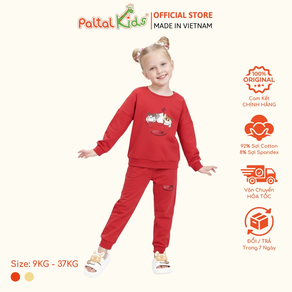 BST Mùa Đông - Bộ Dài Tay Dài Cotton Mỹ Bé Gái Cao Cấp - 023 6035