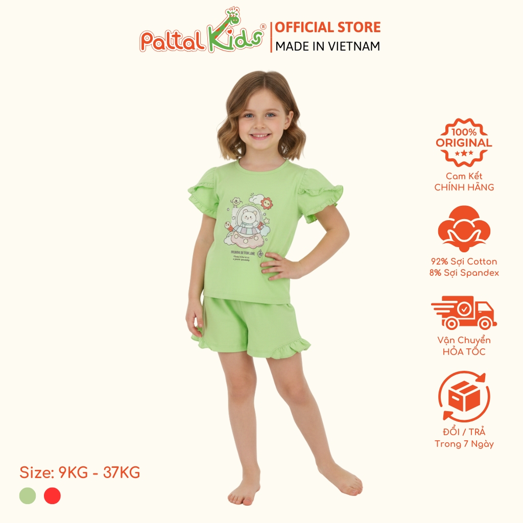 BST Mùa Xuân - Bộ Đùi Tay Ngắn Cotton Mỹ Bé Gái Cao Cấp - 025 2170