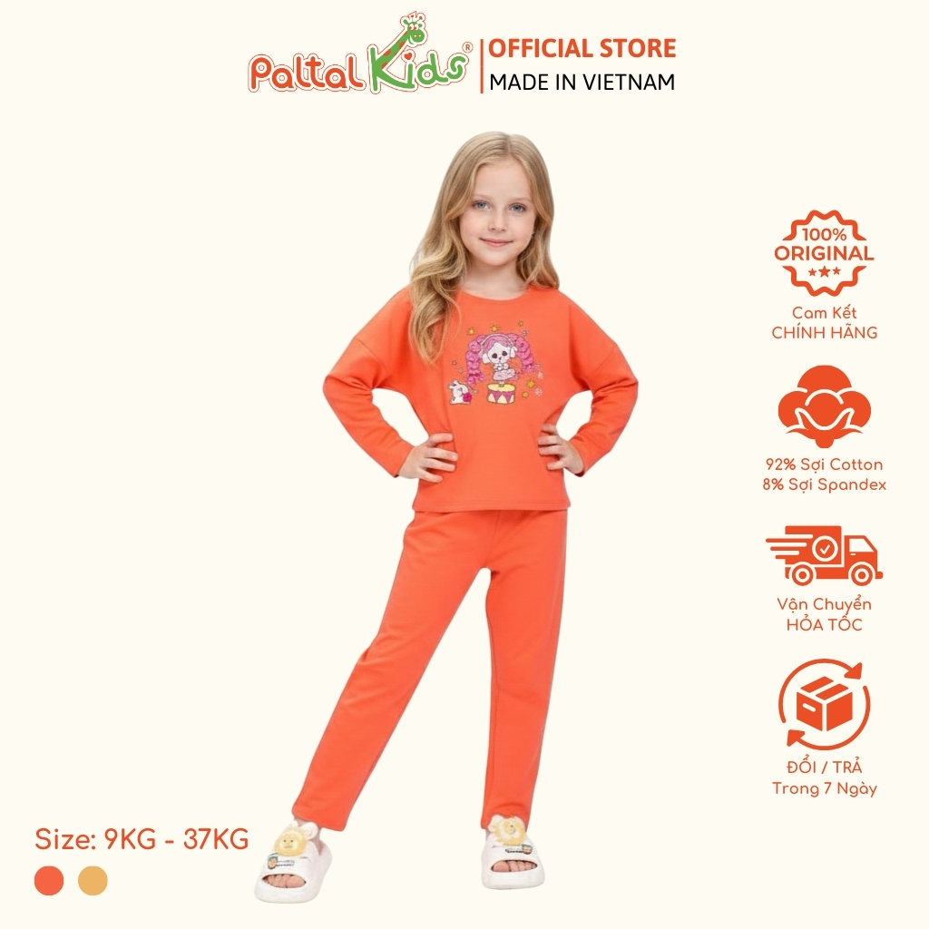 BST Mùa Đông - Bộ Dài Tay Dài Cotton Mỹ Bé Gái Cao Cấp - 023 6084