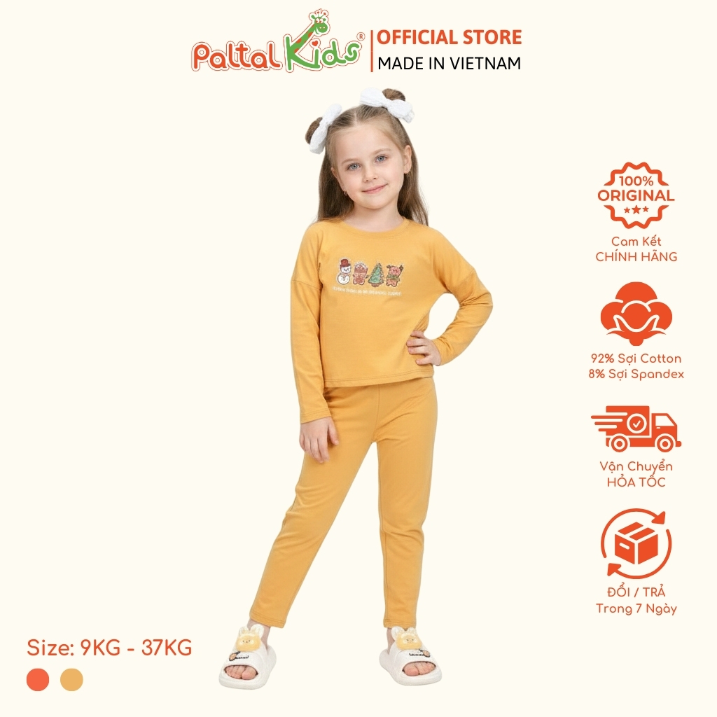 BST Mùa Đông - Bộ Dài Tay Dài Cotton Mỹ Bé Gái Cao Cấp - 023 6083