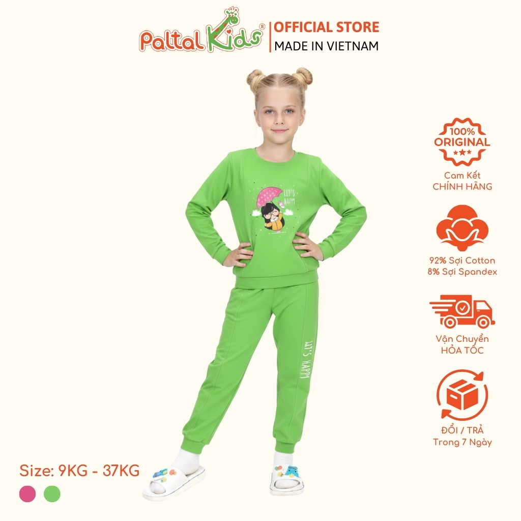 BST Mùa Đông - Bộ Dài Tay Dài Cotton Mỹ Bé Gái Cao Cấp - 023 6034