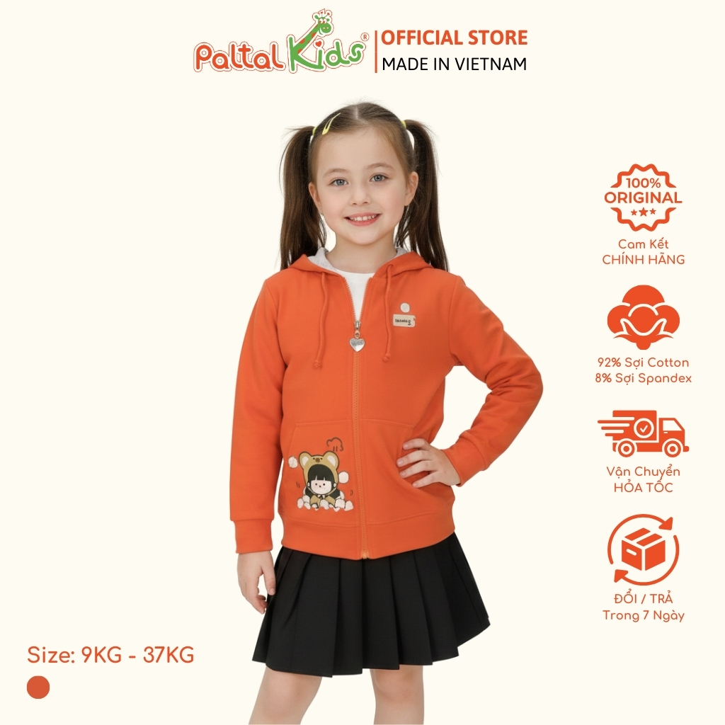 Áo Khoác Tai Thỏ CVC Bé Gái Cao Cấp - 401 4013