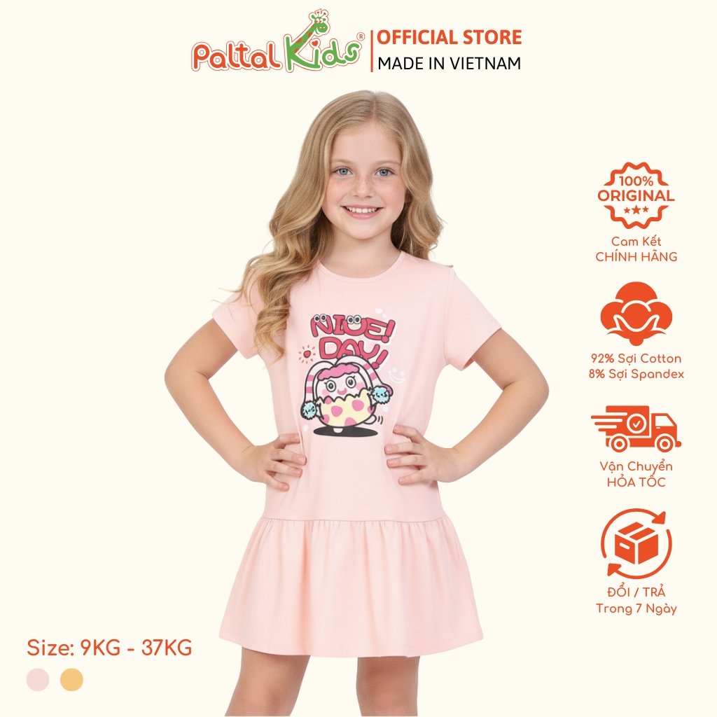 Đầm Dáng Đuôi Cá Cotton Mỹ Bé Gái Cao Cấp - 02C 8021