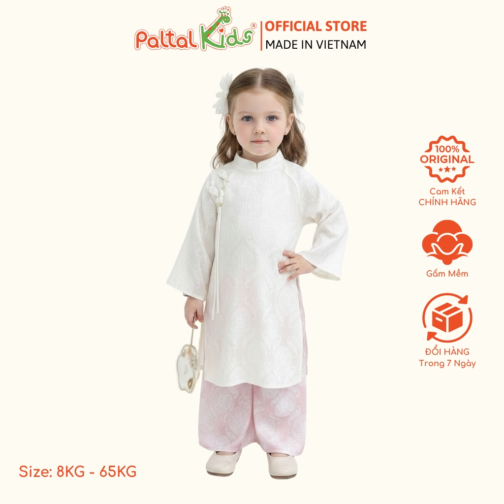 Set Áo Dài Gấm Mềm Cách Tân Bé Gái Cao Cấp - 533 6122