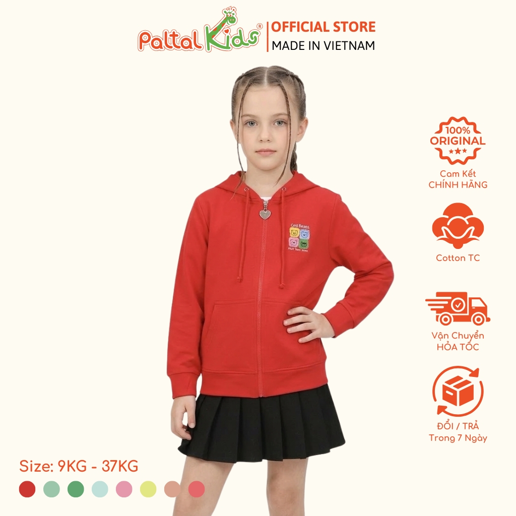 Áo Khoác Hình In Gấu Cotton TC Chống Nắng Bé Gái Cao Cấp - 431 4030