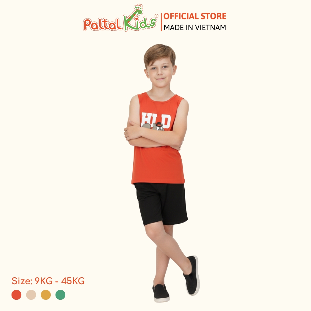 Đồ Bộ Đùi Sát Nách Hình In Nhiệt Cotton Borib Bé Trai Cao Cấp - 225 2126