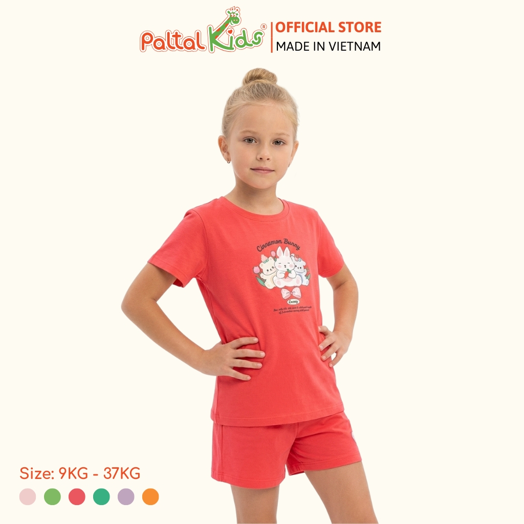 Đồ Bộ Đùi Hình In 3 Chú Thỏ Cotton Mỹ Bé Gái Cao Cấp - 025 2160
