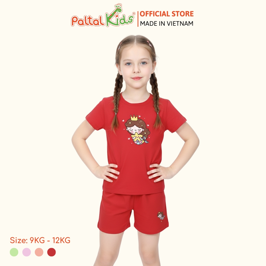 Đồ Bộ Đùi Cơ Bản Cotton Mỹ Bé Gái Cao Cấp - 025 5159 - Size 9