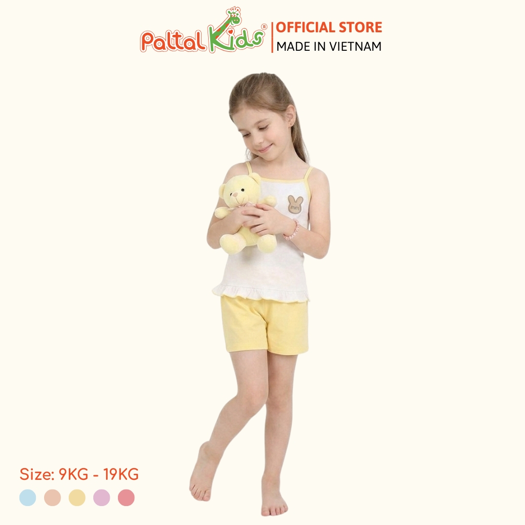 Đồ Bộ Đùi 2 Dây Lai Vạt Bèo Cotton Modal Bé Gái Cao Cấp - 205 7025