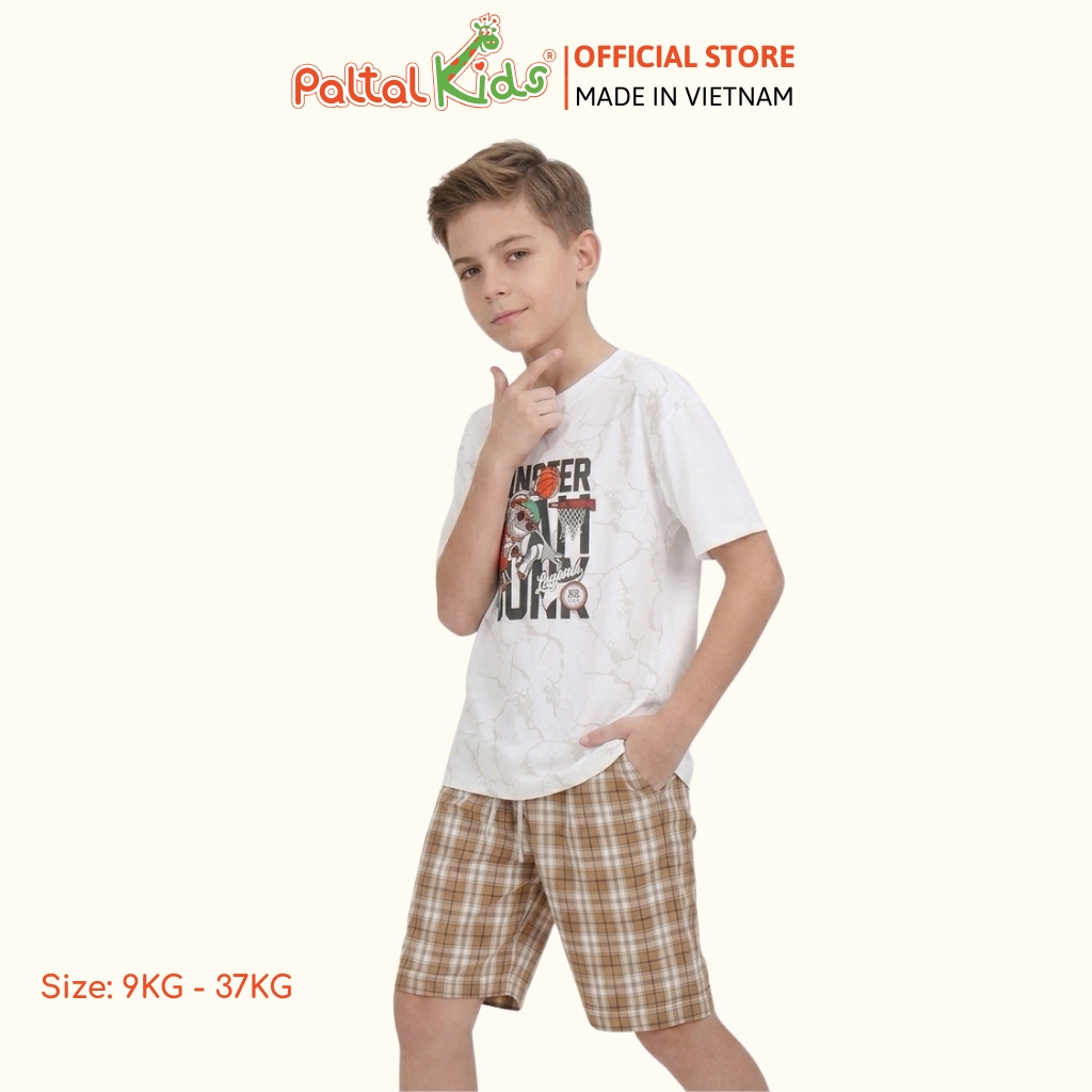 Quần Đùi Cotton Caro Có Dây Rút Bé Trai Cao Cấp - 118 8056