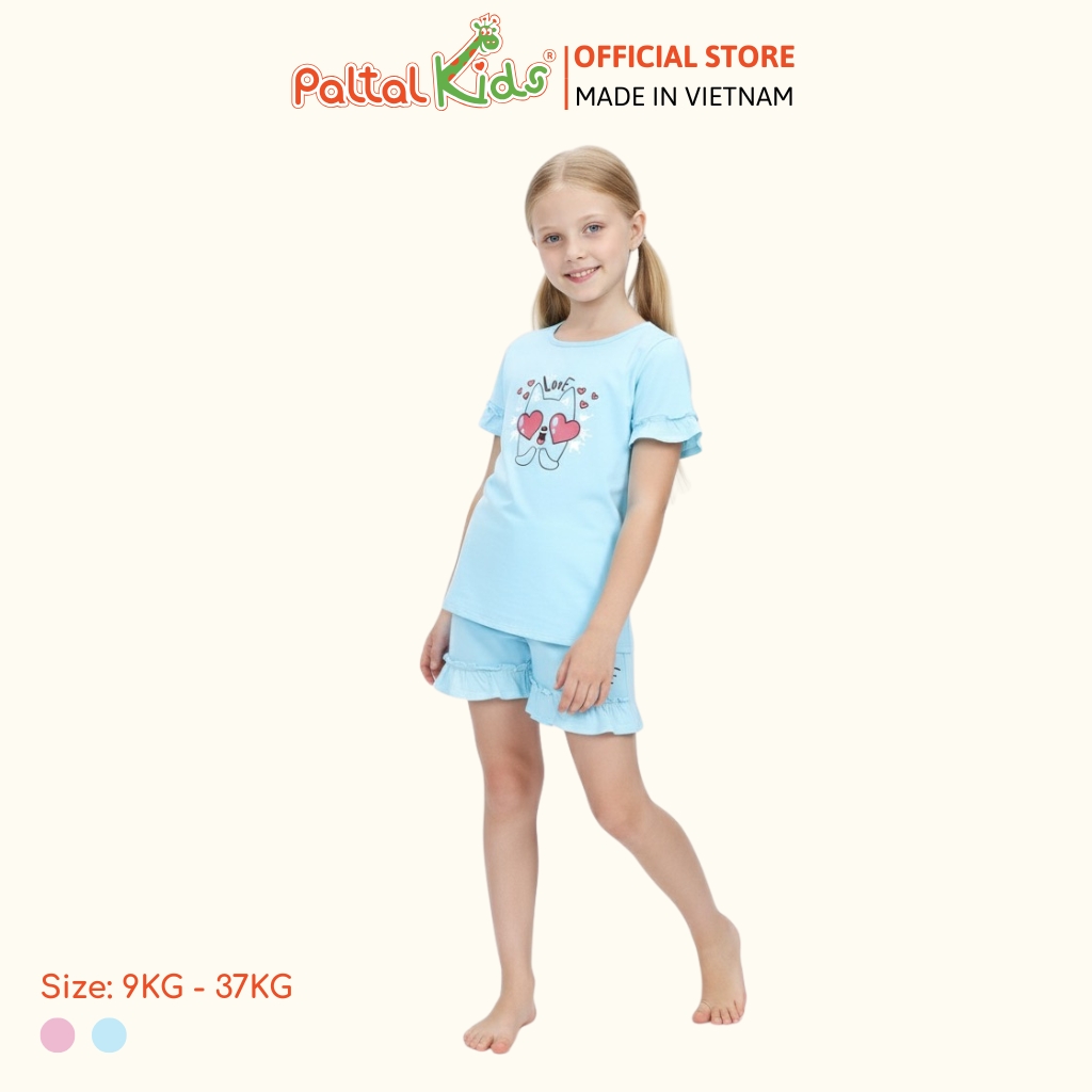 BST Mùa Xuân - Bộ Đùi Tay Ngắn Cotton Mỹ Bé Gái Cao Cấp - 025 2038