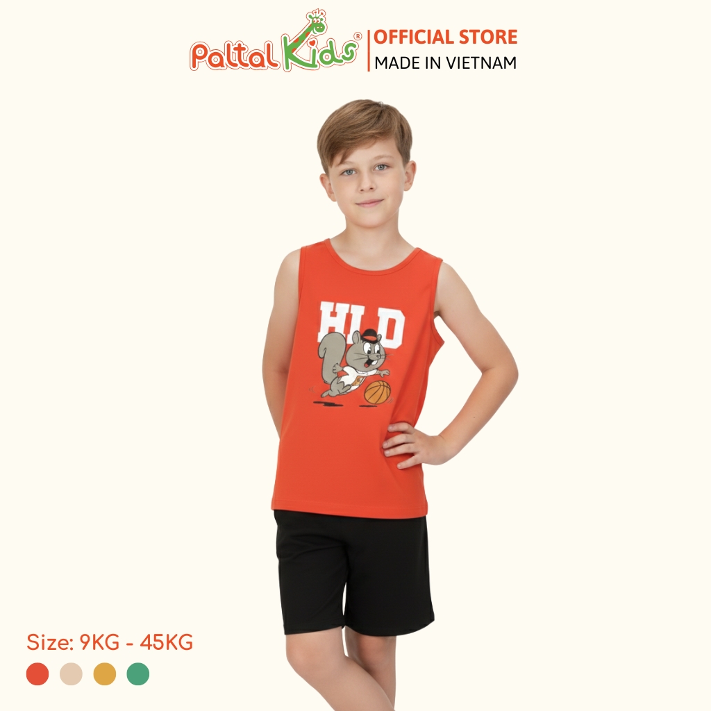 Đồ Bộ Đùi Sát Nách Hình In Nhiệt Cotton Borib Bé Trai Cao Cấp - 225 2126