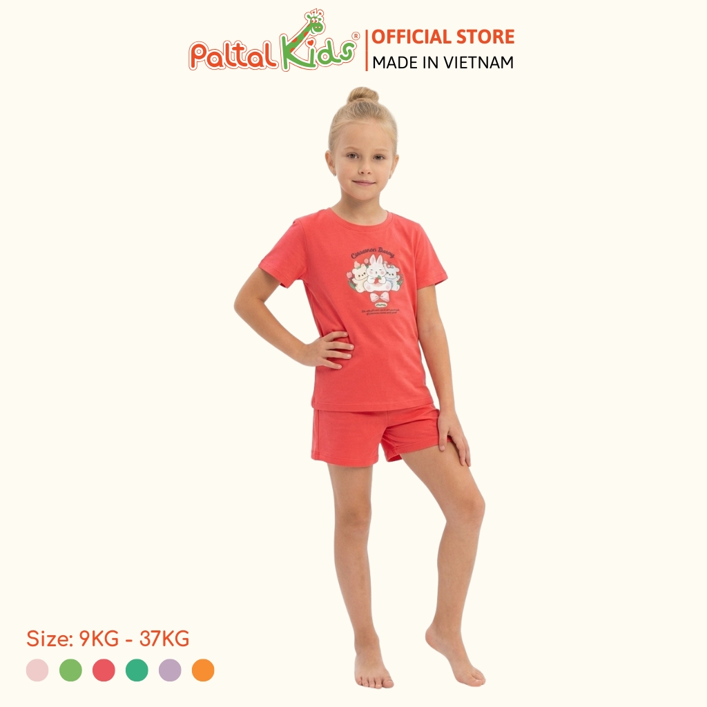 Đồ Bộ Đùi Hình In 3 Chú Thỏ Cotton Mỹ Bé Gái Cao Cấp - 025 2160