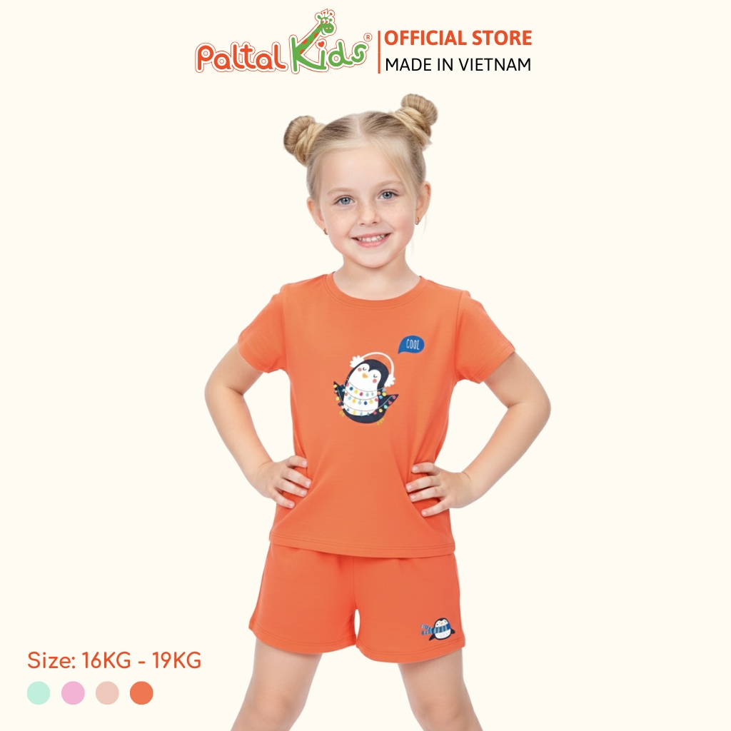 Đồ Bộ Đùi Cơ Bản Cotton Mỹ Bé Gái Cao Cấp - 025 5161 - Size 11