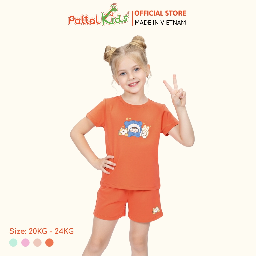 Đồ Bộ Đùi Cơ Bản Cotton Mỹ Bé Gái Cao Cấp - 025 5162 - Size 12