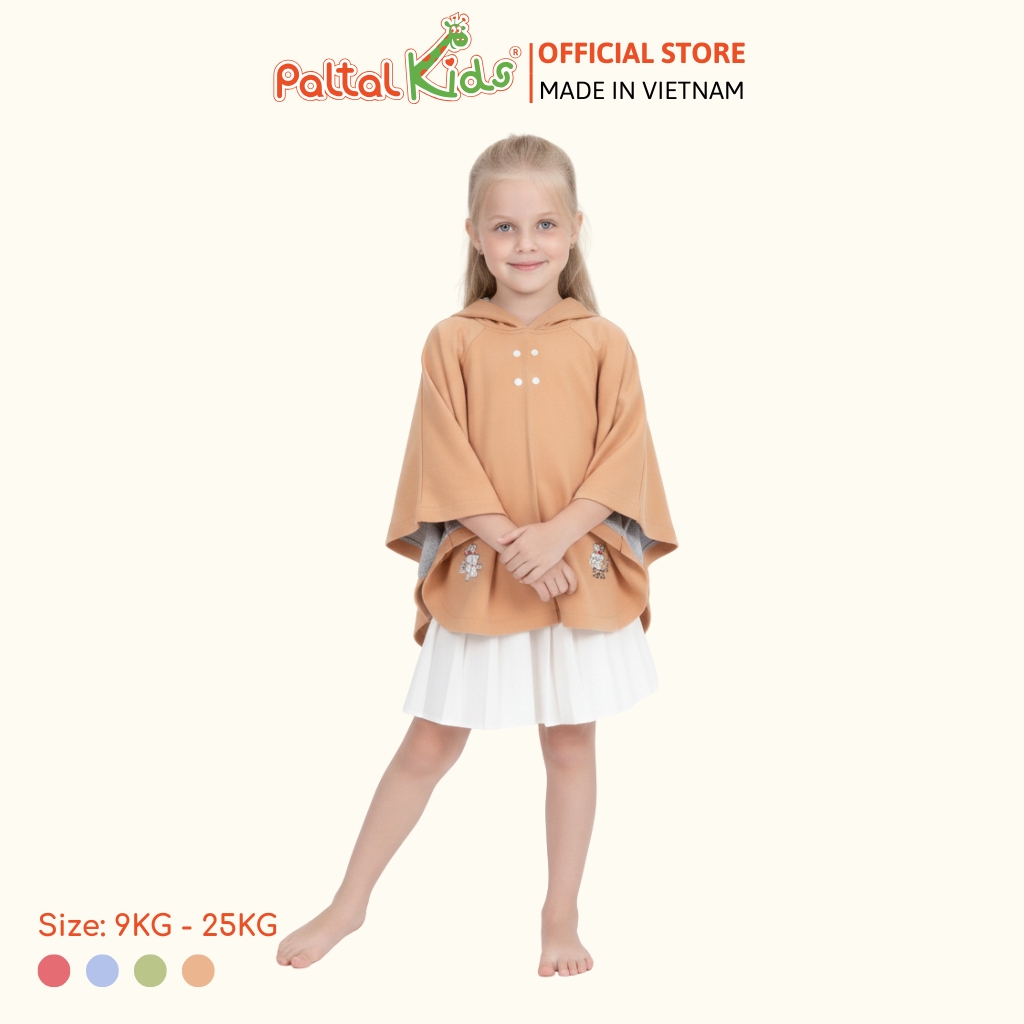 Áo Choàng Cánh Dơi Cotton Melan Bé Gái Cao Cấp - 191 4025