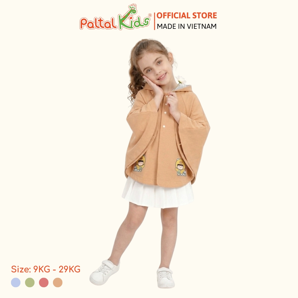 Áo Choàng Cánh Dơi Cotton Melan Bé Gái Cao Cấp - 191 4026