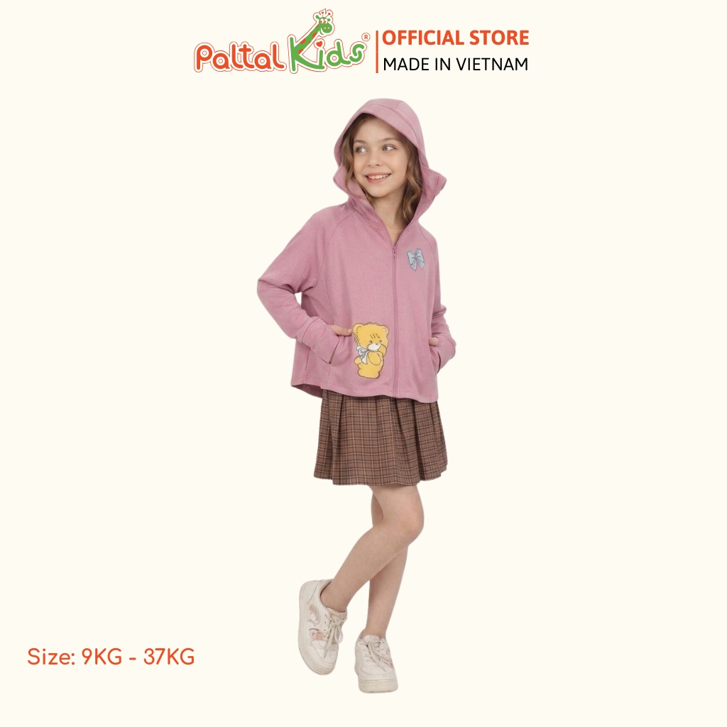 Áo Khoác Croptop Poly Chống Nắng Hình In Gấu Vàng Bé Gái Cao Cấp - 311 4034
