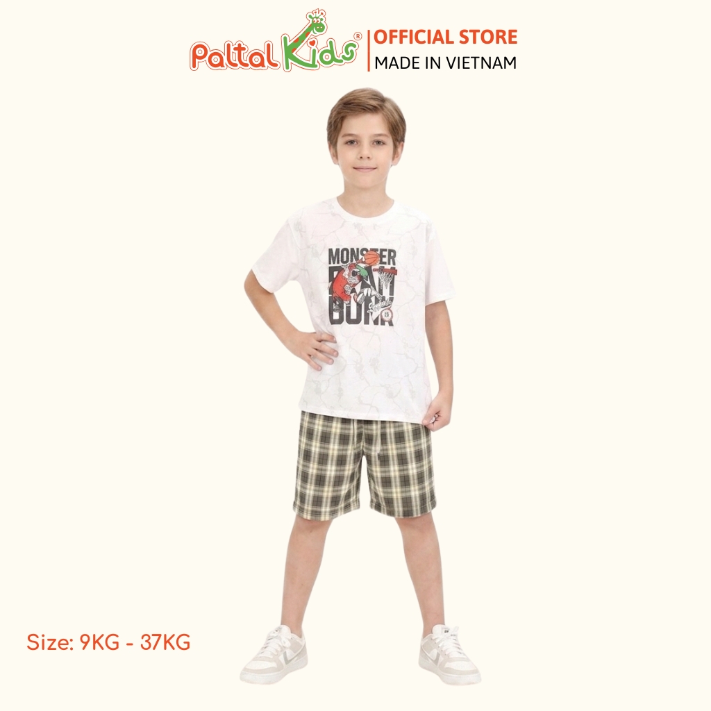 Quần Đùi Cotton Caro Có Dây Rút Bé Trai Cao Cấp - 118 8056