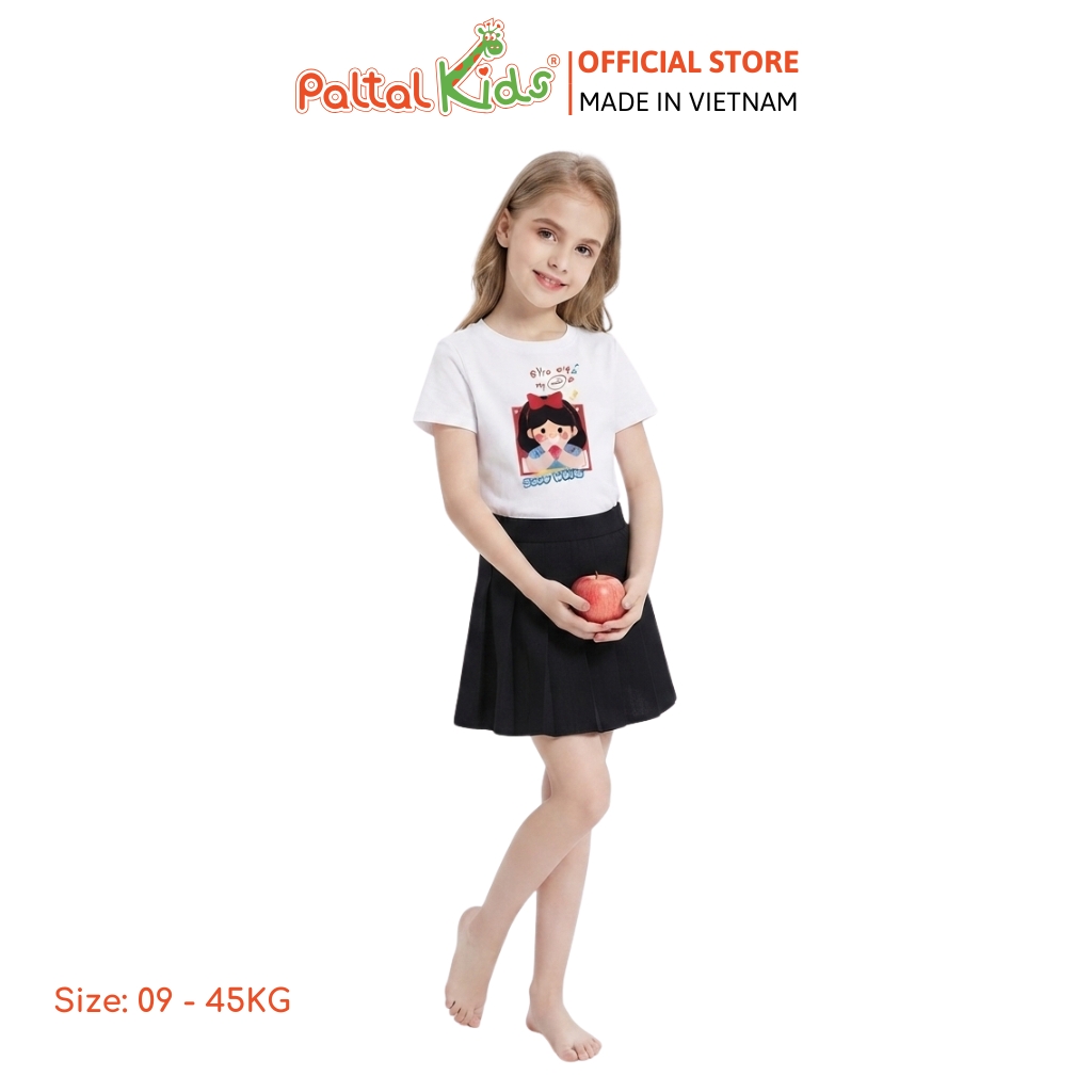 Áo Thun Cotton Mỹ Hình In Công Chúa Bạch Tuyết Bé Gái Cao Cấp - 020 1417