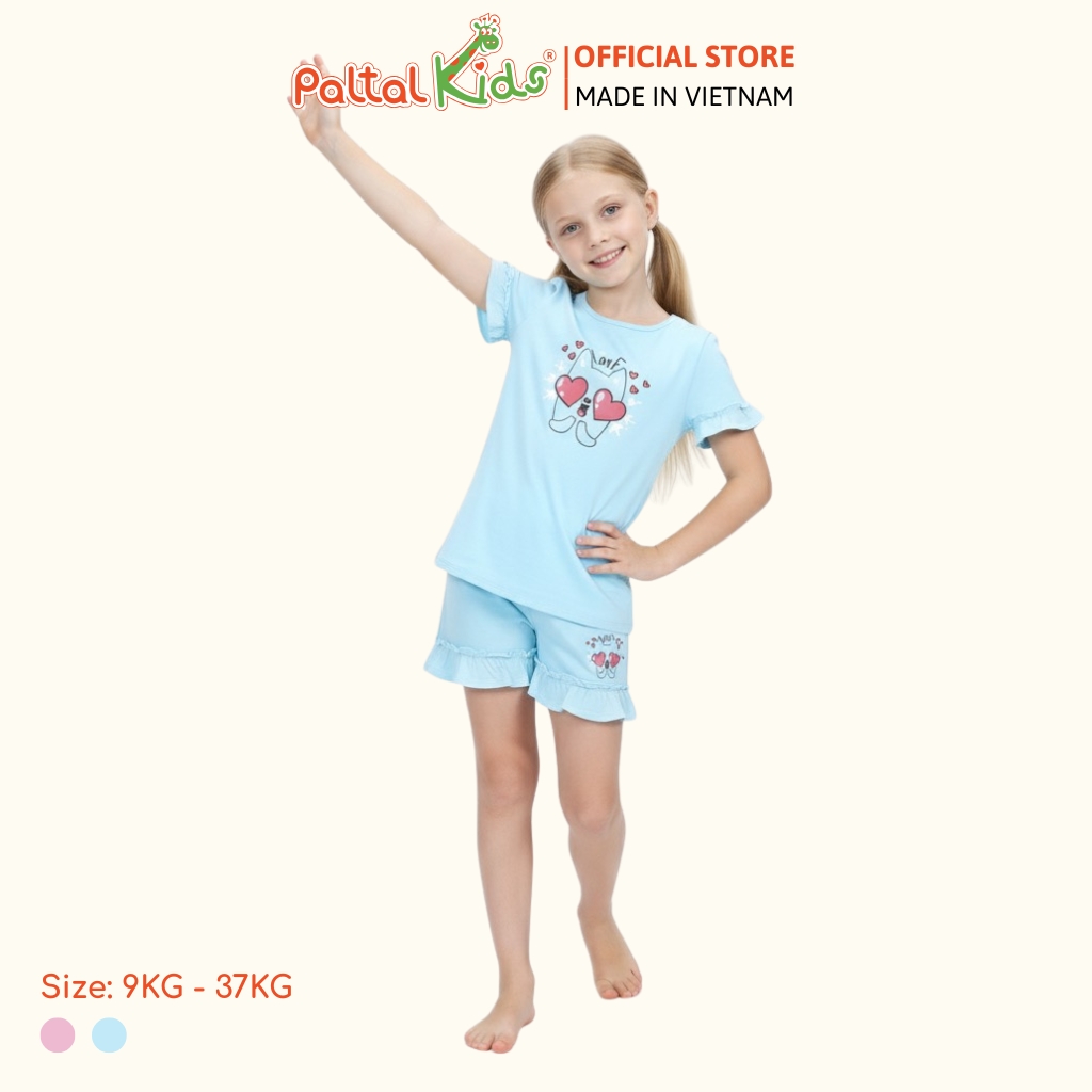 BST Mùa Xuân - Bộ Đùi Tay Ngắn Cotton Mỹ Bé Gái Cao Cấp - 025 2038