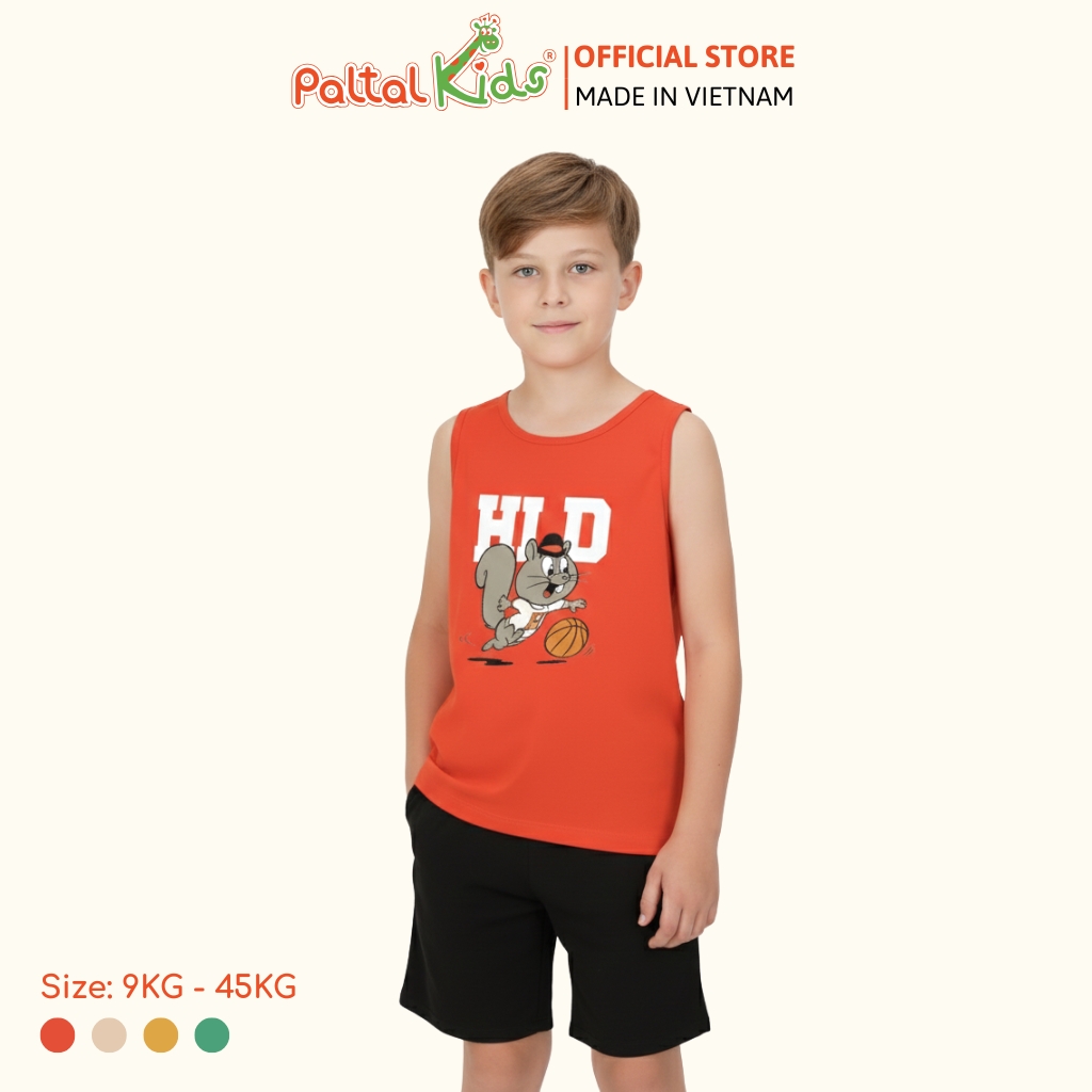 Đồ Bộ Đùi Sát Nách Hình In Nhiệt Cotton Borib Bé Trai Cao Cấp - 225 2126