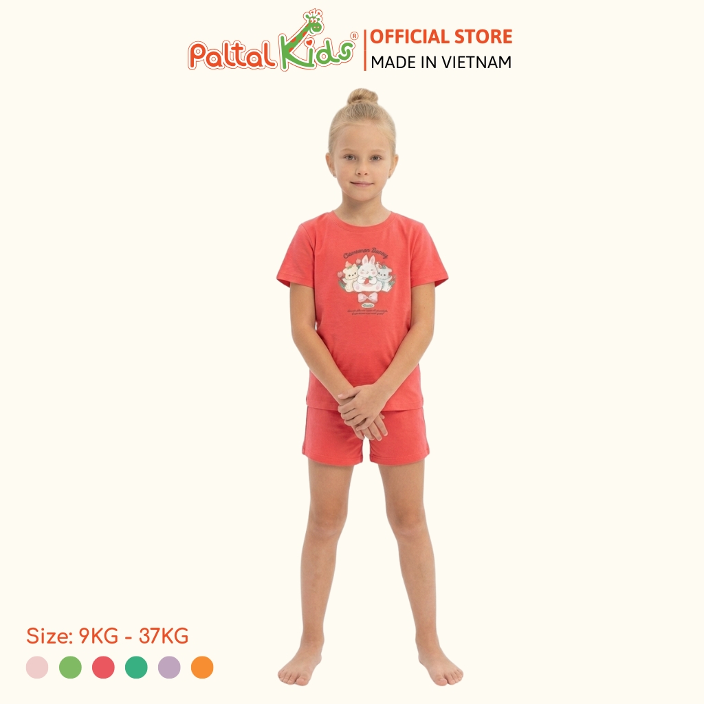 Đồ Bộ Đùi Hình In 3 Chú Thỏ Cotton Mỹ Bé Gái Cao Cấp - 025 2160