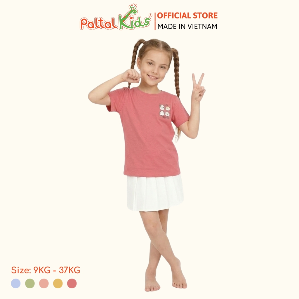Áo Thun Cotton Melan 4 Chú Mèo Bé Gái Cao Cấp - 190 1409