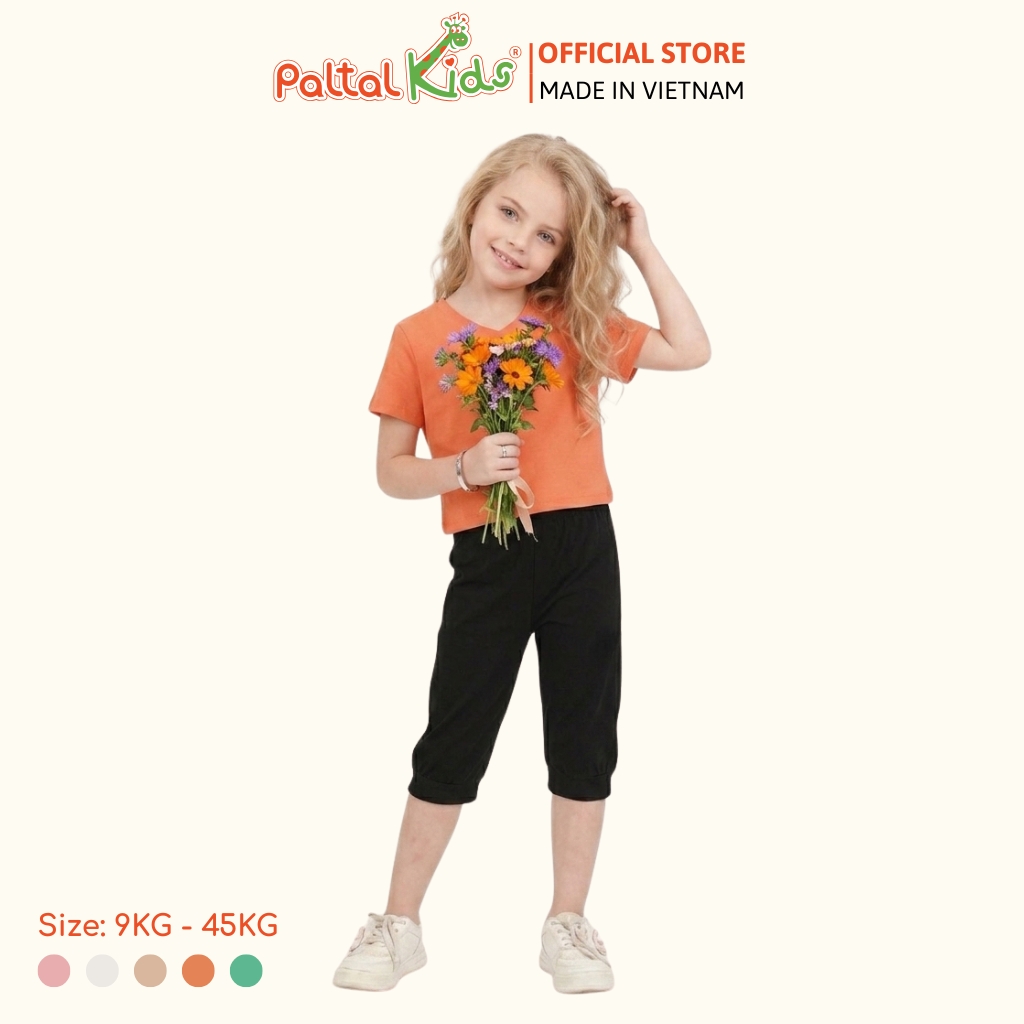 Áo Thun Croptop Cổ Tim Trơn Cotton Borib Bé Gái Cao Cấp - 220 1422