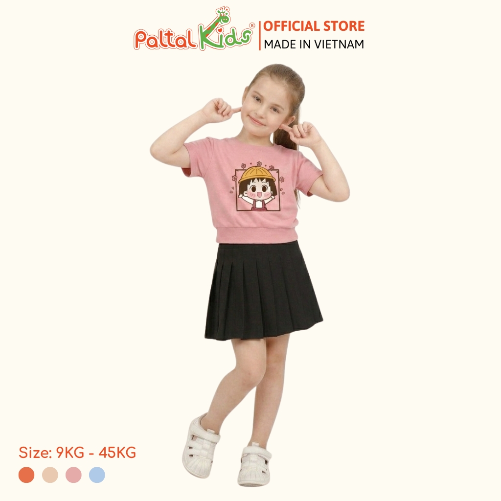 Áo Thun Croptop Cổ Tròn Hình In Bé Gái Cotton Borib Bé Gái Cao Cấp - 220 1407