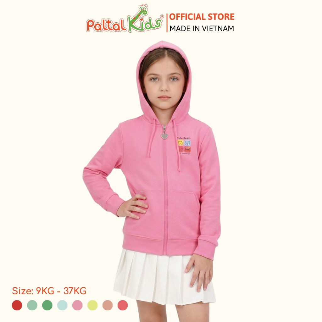 Áo Khoác Hình In Gấu Cotton TC Chống Nắng Bé Gái Cao Cấp - 431 4030