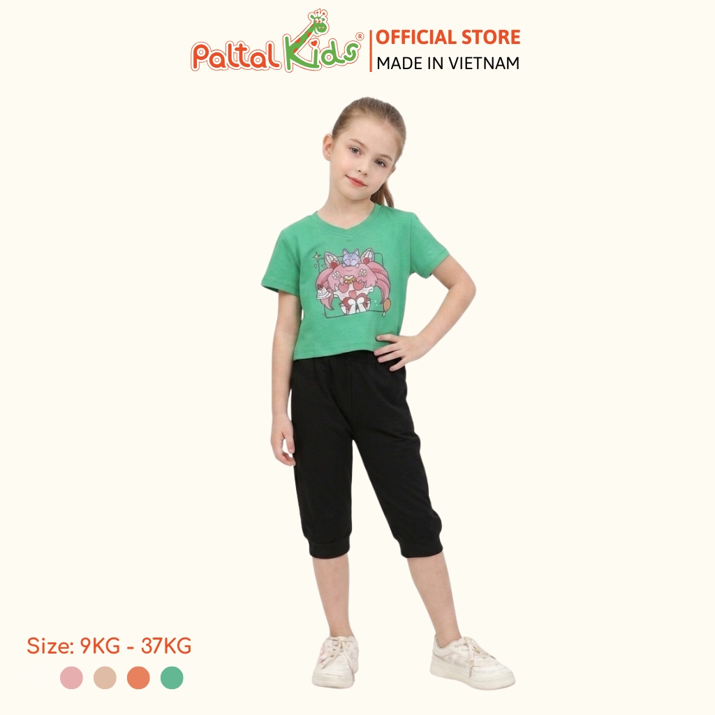 Đồ Bộ Lửng Hình In Chibi Usa - Sailor Moon Cotton Borib Bé Gái Cao Cấp - 224 7023