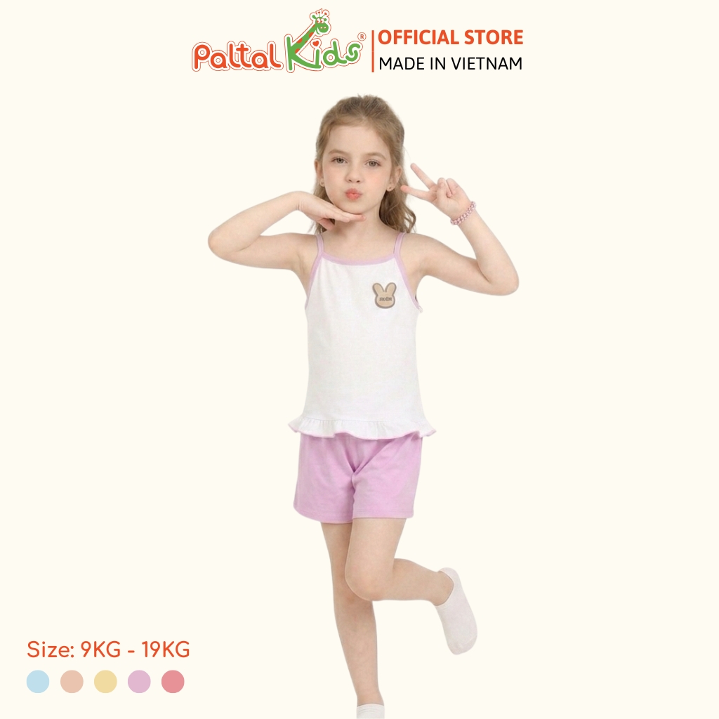 Đồ Bộ Đùi 2 Dây Lai Vạt Bèo Cotton Modal Bé Gái Cao Cấp - 205 7025